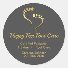 Pegatina Redonda Podiatrista chiropodista Pedicure Foot Care Busine