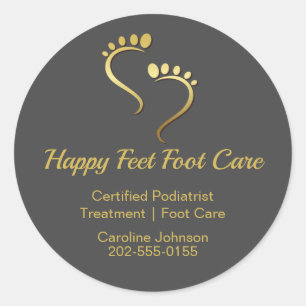 Pegatina Redonda Podiatrista chiropodista Pedicure Foot Care Busine