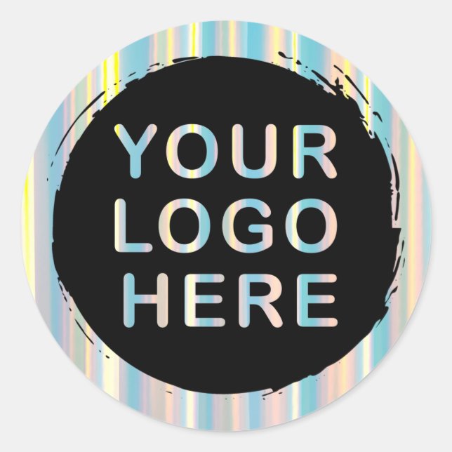Pegatina Redonda Podio de lujo con logotipo personalizado holográfi (Anverso)