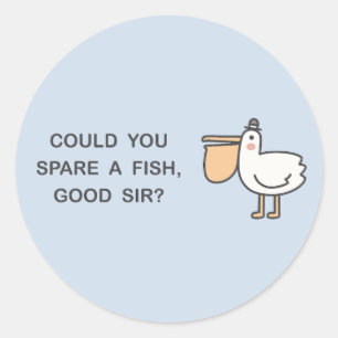 Pegatina Redonda ¿Podría Ahorrar Un Pescado, Buen Señor?