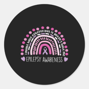 Pegatina Redonda Podría Tener Epilepsia De Conciencia Púrpura Costi
