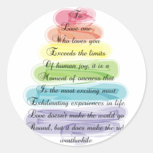 Pegatina Redonda Poema "Amor" Regalos Artsy Tree Design
