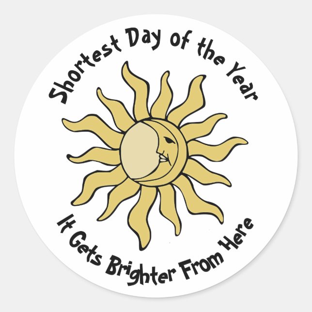 Pegatina Redonda Poema del solsticio de invierno (Anverso)