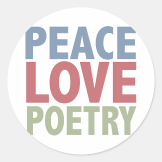 Pegatina Redonda Poesía de amor por la paz