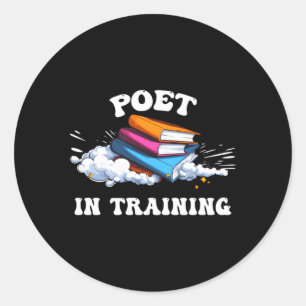 Pegatina Redonda Poeta En Entrenamiento Verse-Weaver