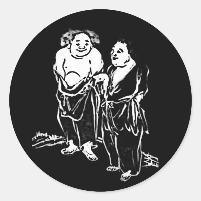 Pegatina Redonda Poetas de China (Anverso)