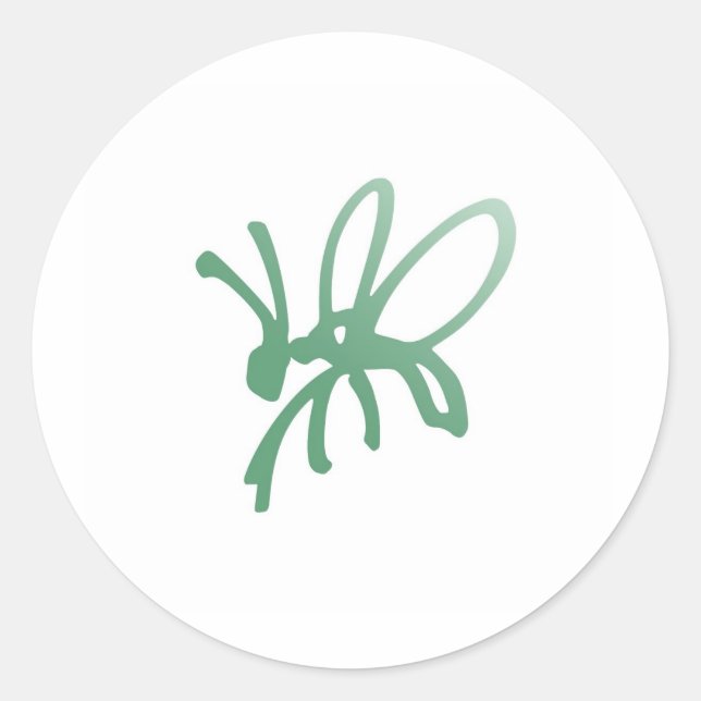 Pegatina Redonda Poetica Bug Green (Anverso)