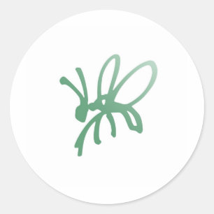 Pegatina Redonda Poetica Bug Green