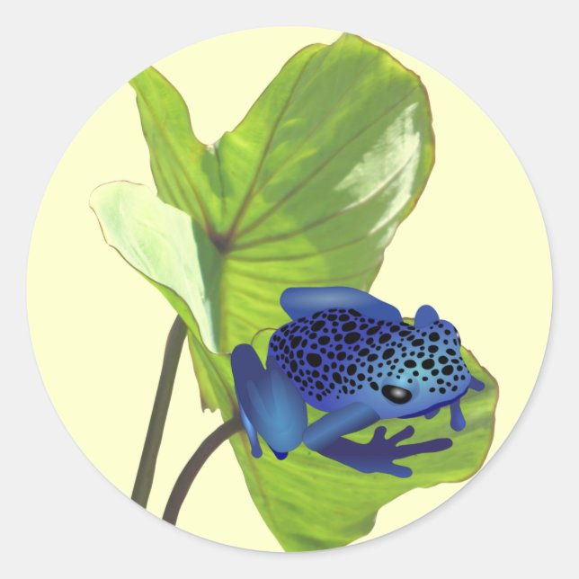 Pegatina Redonda Poison Dart Frog (Anverso)