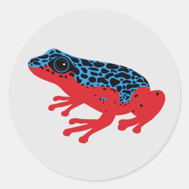 Pegatina Redonda Poison Dart Frog (Anverso)