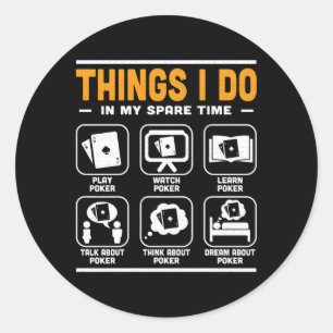 Pegatina Redonda Poker Chips Aces Spades Cosas Que Hago En Mi Ti De