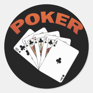 PEGATINA REDONDA POKER ROYAL FLUSH
