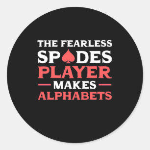 Pegatina Redonda Poker The Fearles Spades Player
