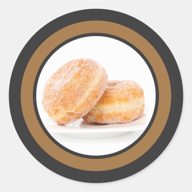 Pegatina Redonda Polaco Jueves Gordo Feliz Día de Paczki (Anverso)