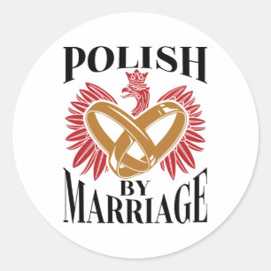 Pegatina Redonda Polaco por matrimonio Esposo Polaco