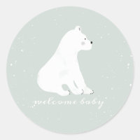 Polar Bear Cub Winter Snow Blue Baby Shower