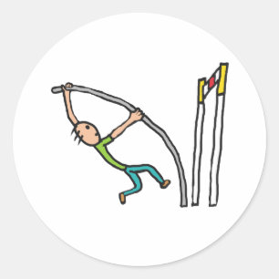 Pegatina Redonda Pole Vault