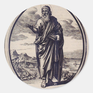 Pegatina Redonda Policarpo de Smyrna Martyr y Padre de la Iglesia