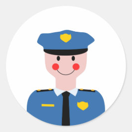 Pegatina Redonda Policía