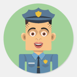 Pegatina Redonda Policia
