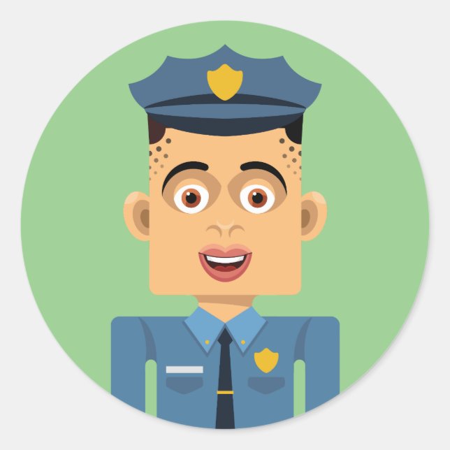 Pegatina Redonda Policia (Anverso)