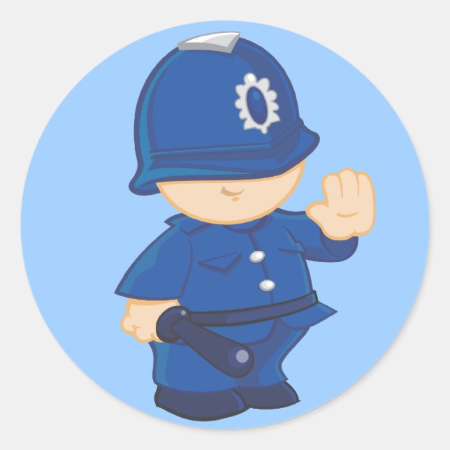 Pegatina Redonda Policía (Anverso)
