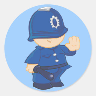 Pegatina Redonda Policía