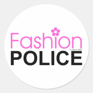 Pegatina Redonda Policía de la moda