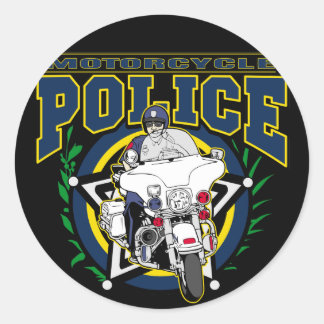 Pegatina Redonda Policía de motocicletas