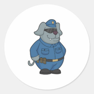 Pegatina Redonda Policía de perros
