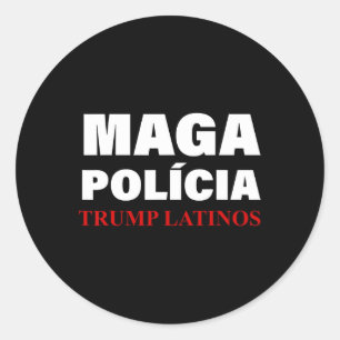 Pegatina Redonda Polícia Trump Latinos Apparel