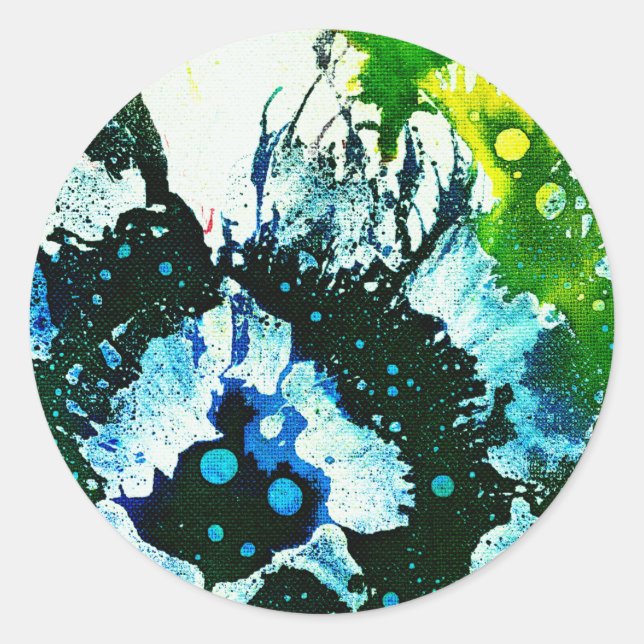 Pegatina Redonda Policromoptic #2C de Michael Moffa (Anverso)