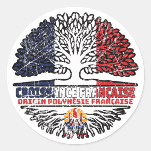 Pegatina Redonda Polinesia Francesa Polinesia Francesa Francia