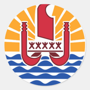 Pegatina Redonda Polinesia PF