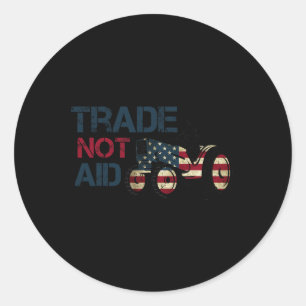 Pegatina Redonda Política comercial de Trump antitarifaria y a favo