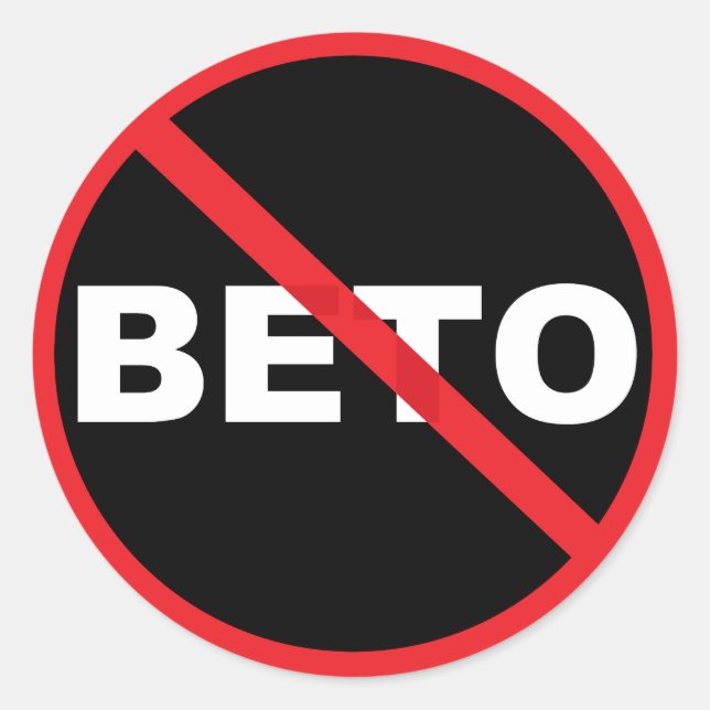 Pegatina Redonda Política popular anti-Beto pro-Ted Cruz (Anverso)