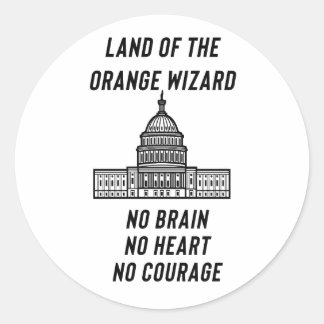 Pegatina Redonda Political Satire: The Orange Wizard’s Capitol