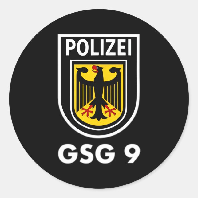 Pegatina Redonda Polizei Gsg 9 Bundespolizei (Anverso)