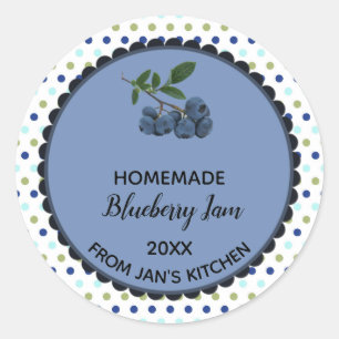 Pegatina Redonda Polk Dot Blueberry Jam