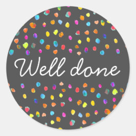 Pegatina Redonda Polka dot boho lindo arte pop bien hecho