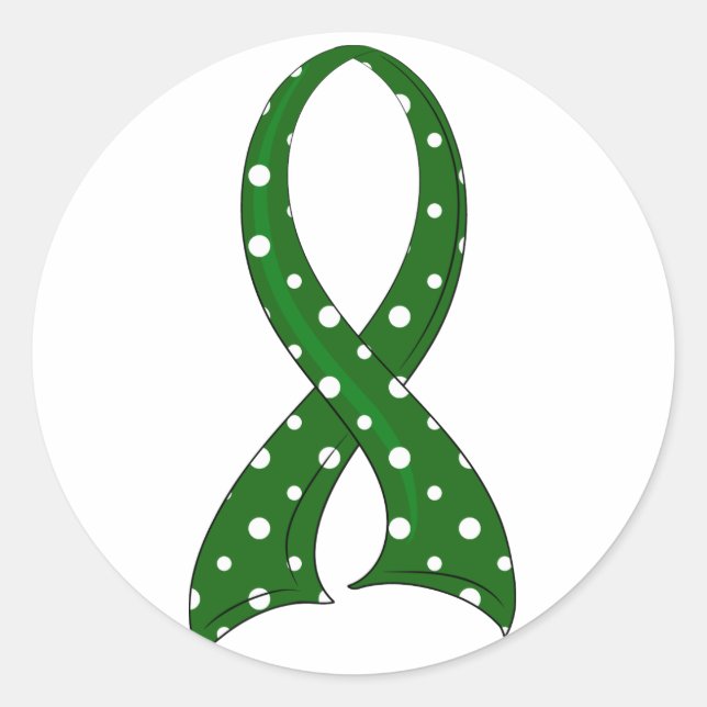 Pegatina Redonda Polka Dot Ribbon (Anverso)