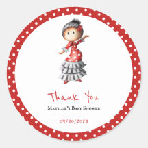 Polka Dot Rojo Flamenco Sevillana Bailante