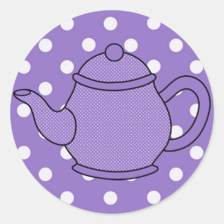 Pegatina Redonda Polka Dot Teapot V3