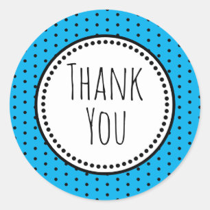 Pegatina Redonda Polka Dot Whimsical Gracias
