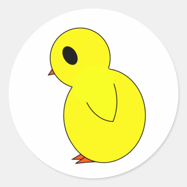 Pegatina Redonda Pollito de Pascua (Anverso)