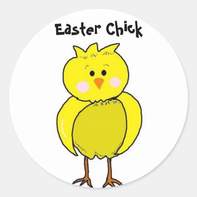 Pegatina Redonda Pollito de Pascua genial (Anverso)