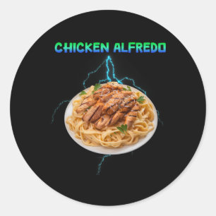 Pegatina Redonda Pollo Alfredo Meme Bootleg Estilo Rap 90s Vintage