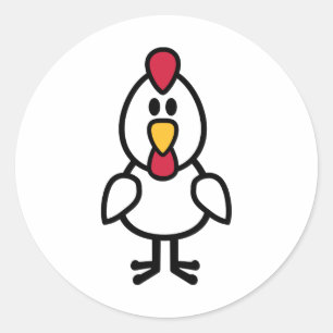 Pegatina Redonda Pollo blanco