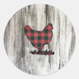 Pegatina Redonda Pollo de búfalo revestido