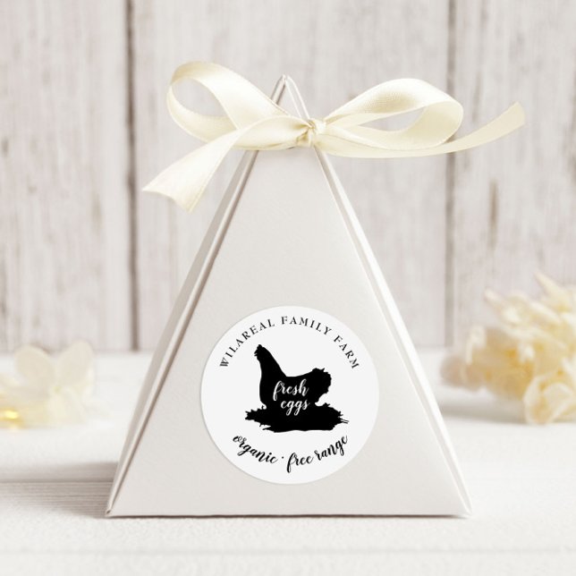 Pegatina Redonda Pollo de la granja de la familia Laying Hen (Subido por el creador)